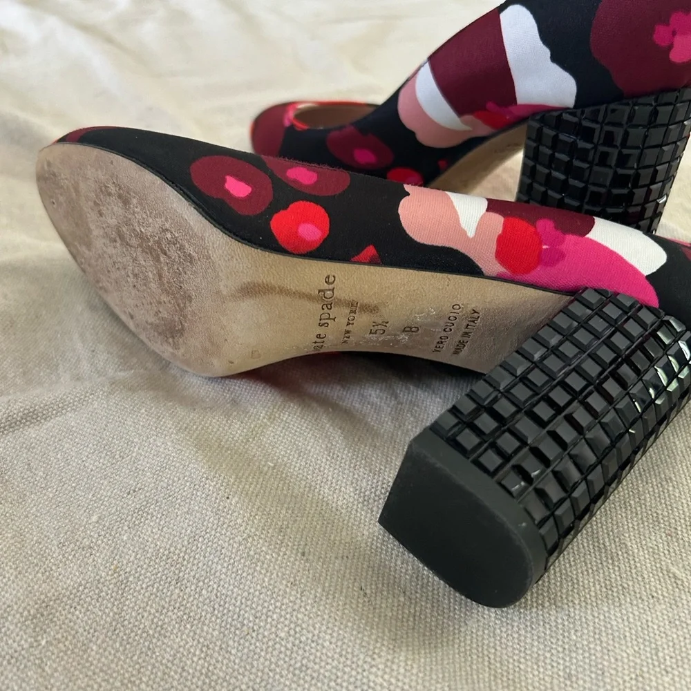 kate spade Red and Pink Floral Print Pumps
